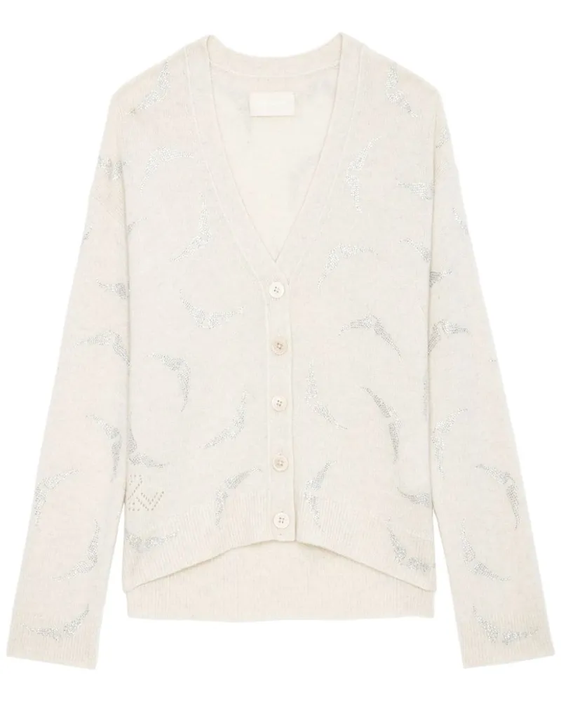 Zadig & Voltaire Mirka Strass Wings Cardigan - Nude Nude