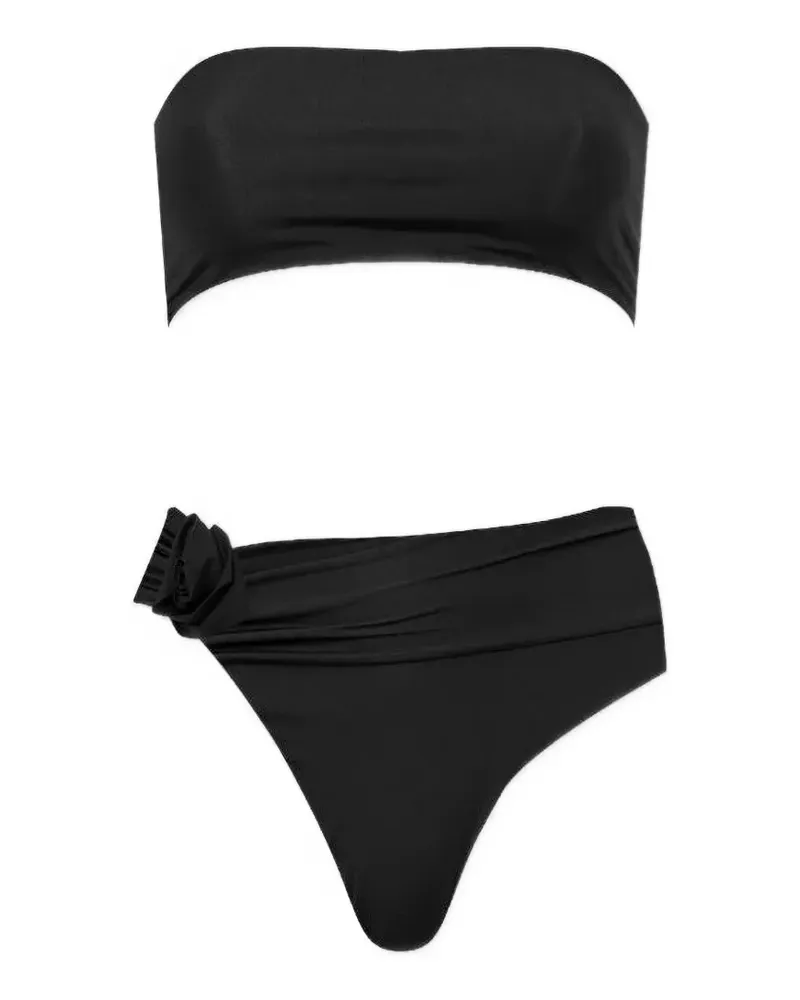 Maygel Coronel Alheli appliqué-ruched bikini - Schwarz Schwarz