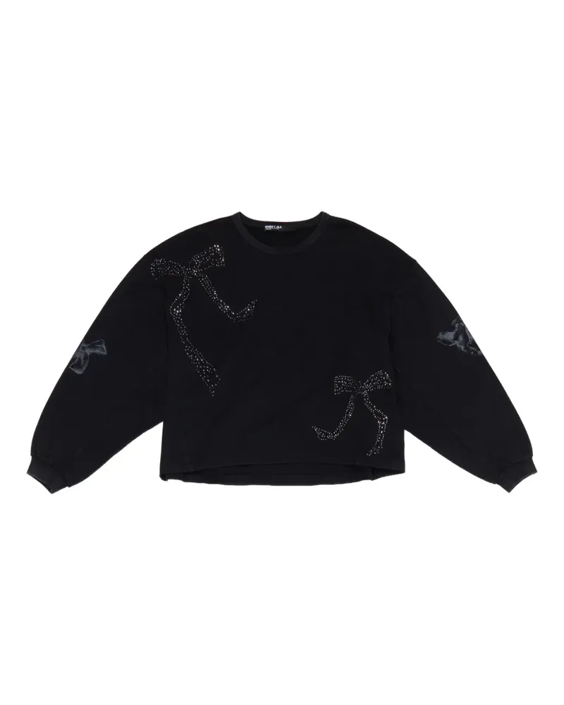 BIMBA Y LOLA Sweatshirt mit Strassschleife - Schwarz Schwarz