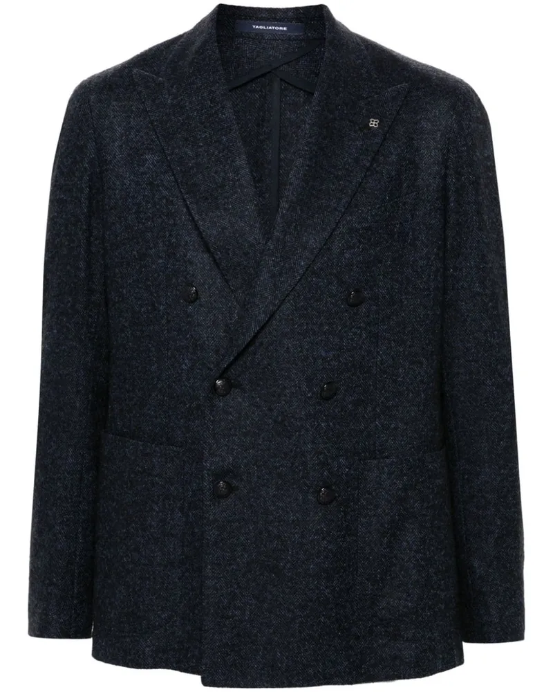 Tagliatore Sakko mit Fischgrätenmuster - Blau Blau