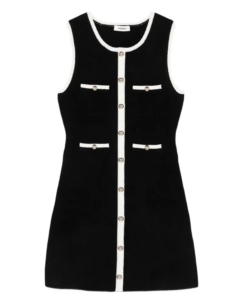 Sandro Minikleid mit Knopfdetail - Schwarz Schwarz