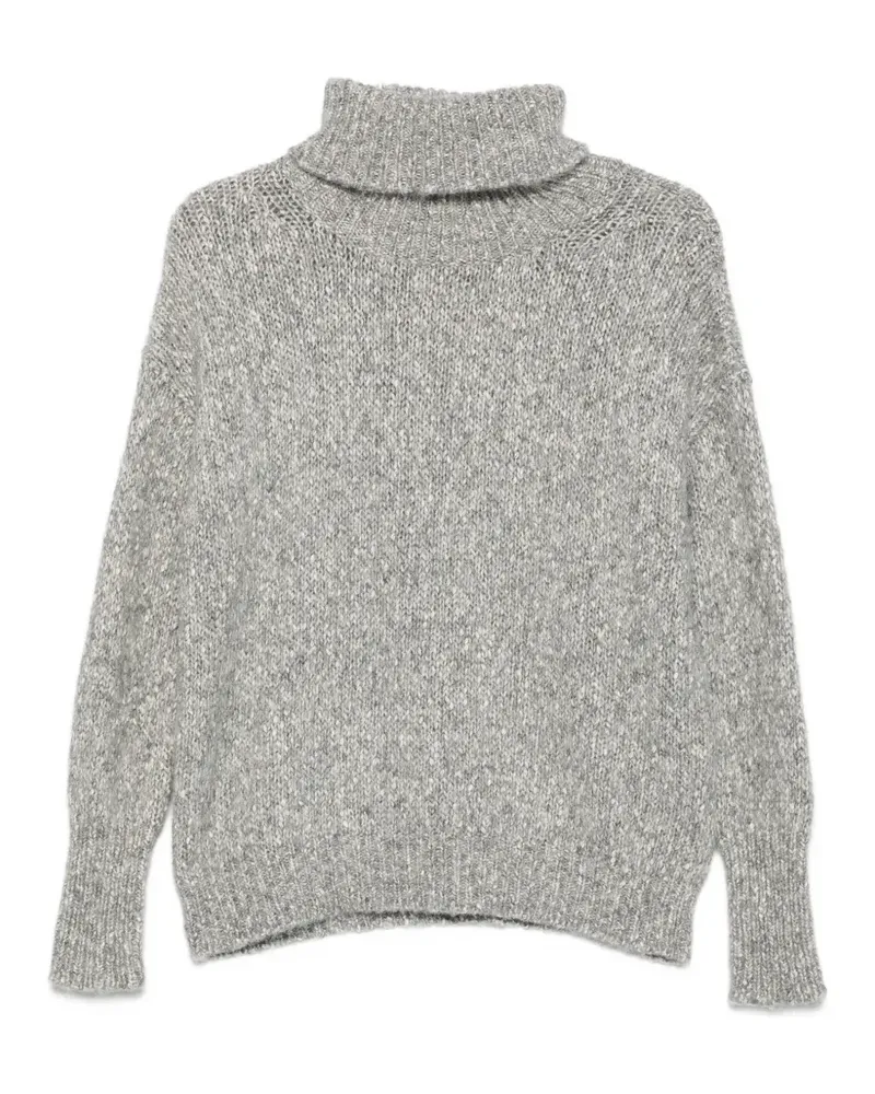 BASE Milano Gestrickter Rollkragenpullover - Grau Grau