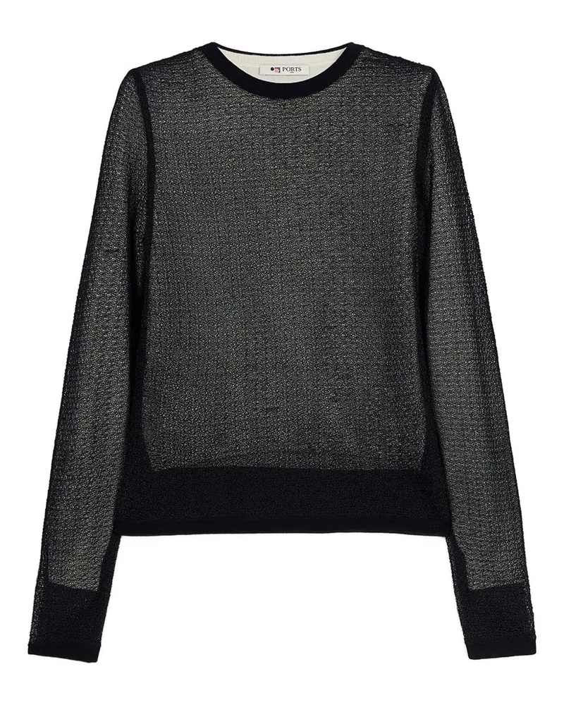 Ports 1961 Langärmeliger Pullover - Schwarz Schwarz