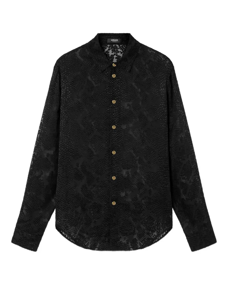 Versace Hemd mit Schlangen-Optik - Schwarz Schwarz