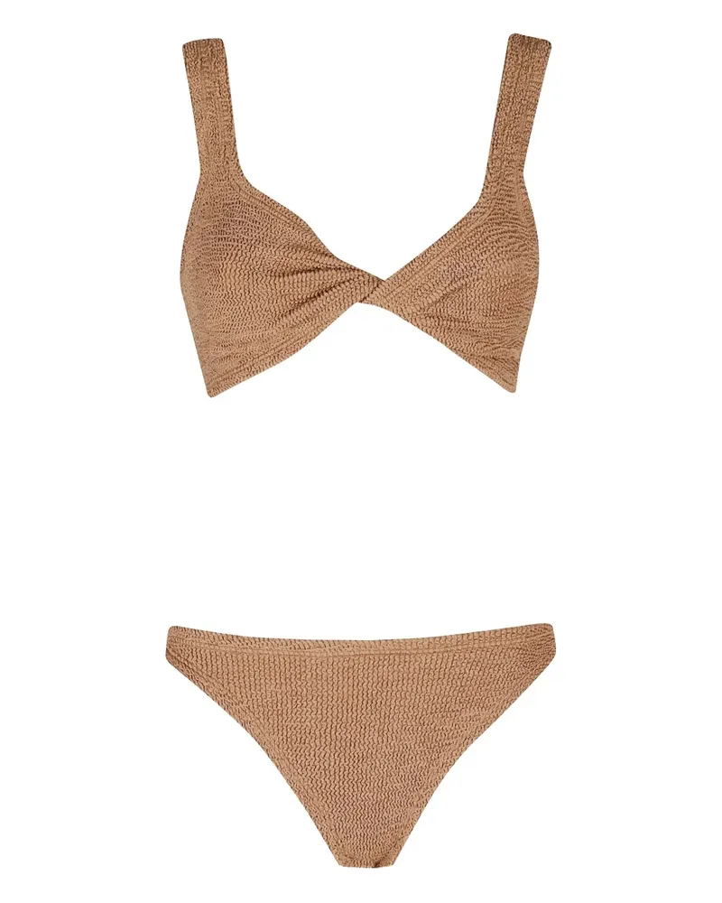 Hunza G Juno Bikini mit Knoten - Braun Braun