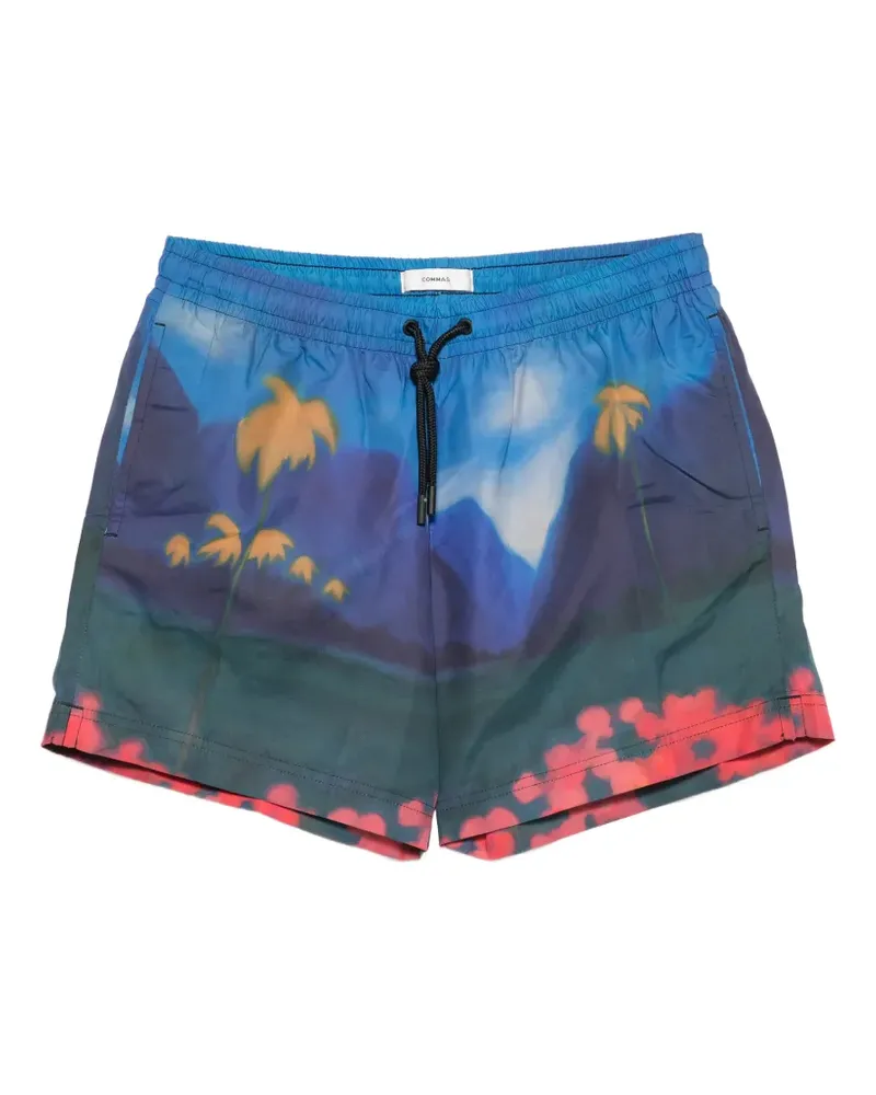 COMMAS Midnight Horizon Badeshorts mit Tasche - Blau Blau