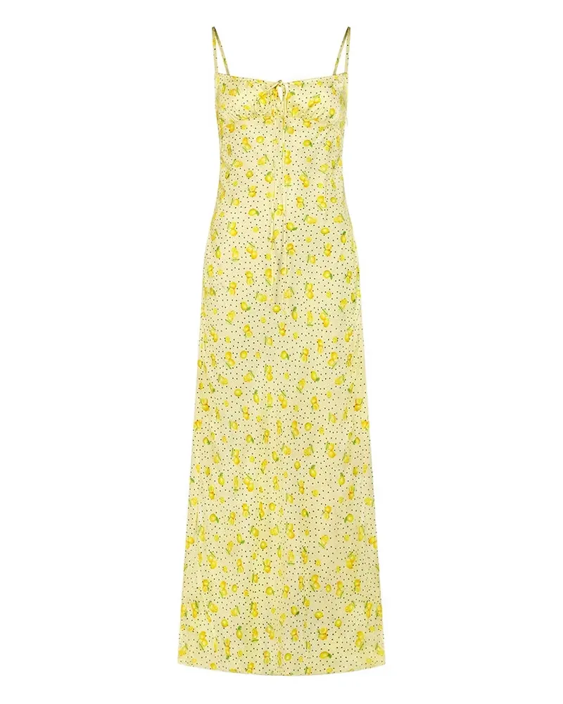 Leslie Amon Camisole-Maxikleid mit Zitrus-Print - Gelb Gelb