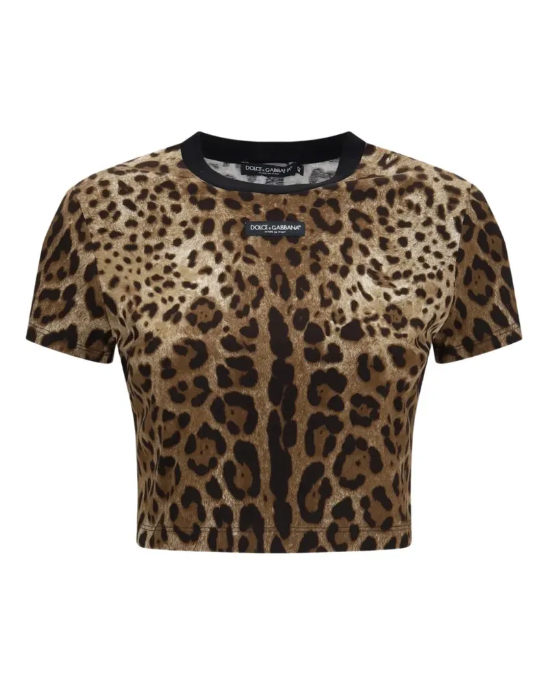 Dolce & Gabbana leopard-print T-shirt - Braun Braun
