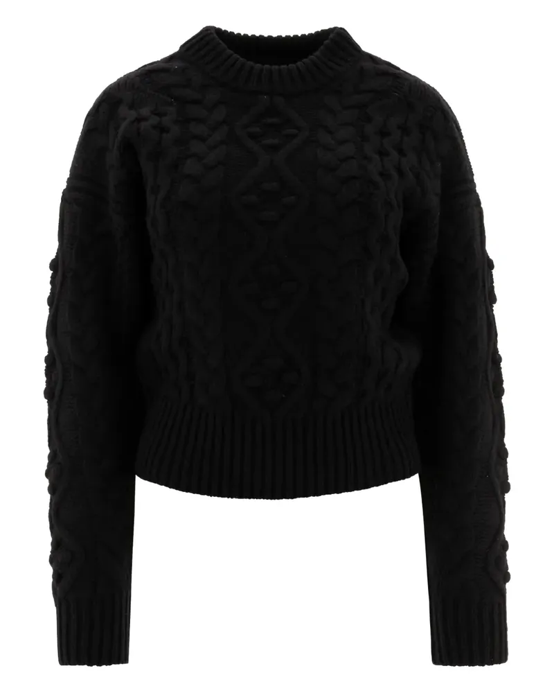 LOULOU Eustace Pullover mit Zopfmuster - Schwarz Schwarz