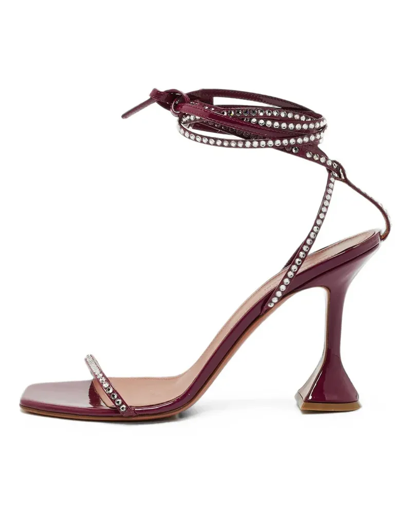 Amina Muaddi crystal-embellished flared-heel sandals - Violett Violett