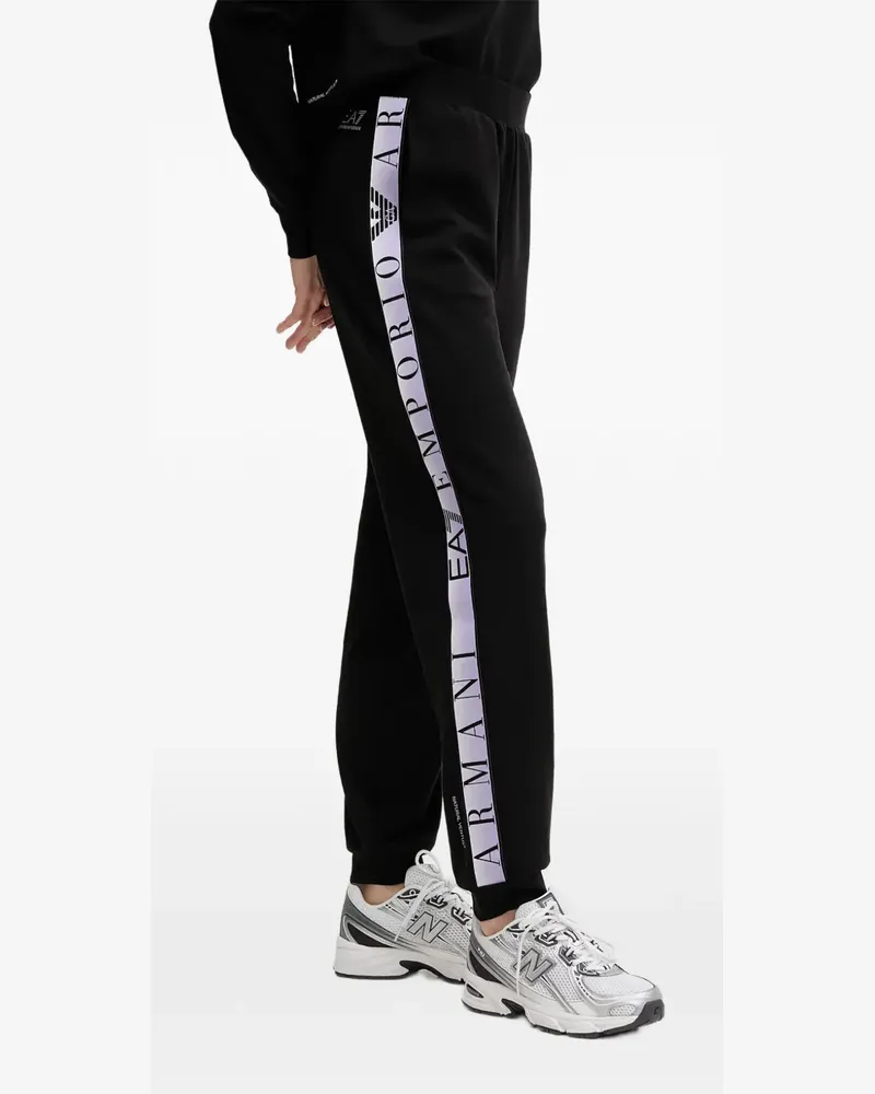 EA7 Jogginganzug mit Logo-Streifen - Schwarz Schwarz