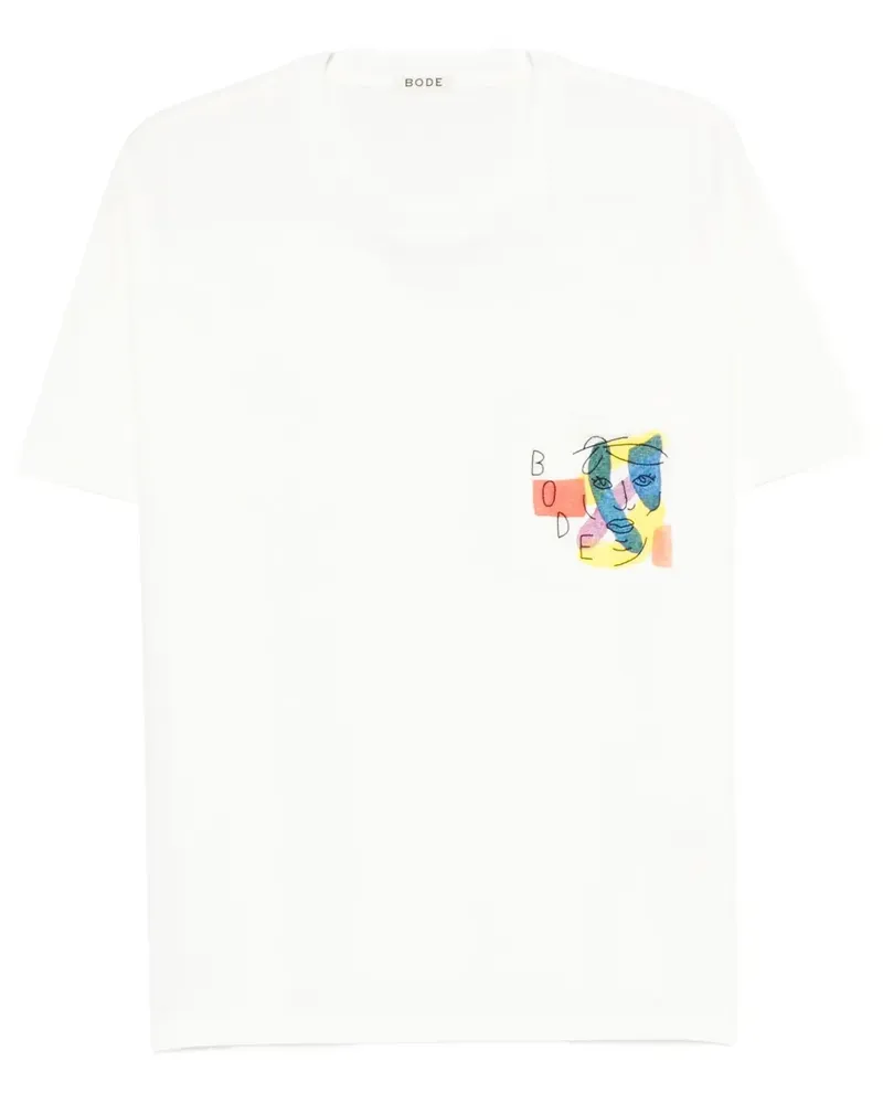 BODE T-Shirt mit abstraktem Print - Weiß Weiß