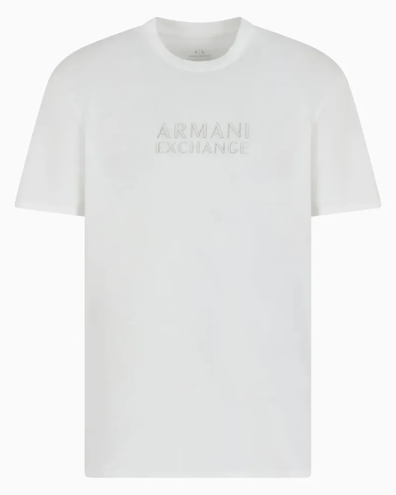 Armani Exchange T-Shirt mit Logo-Stickerei - Weiß Weiß