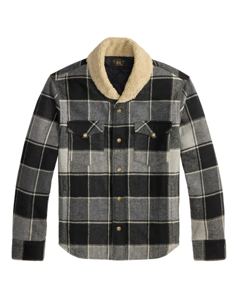 Ralph Lauren Karierte Jacke mit Fleece-Kragen - Schwarz Schwarz