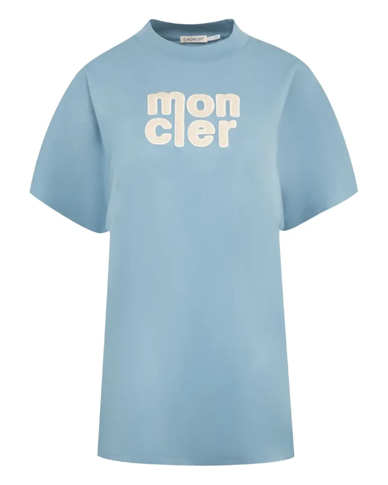 Moncler T-Shirt mit Logo-Stickerei - Blau Blau