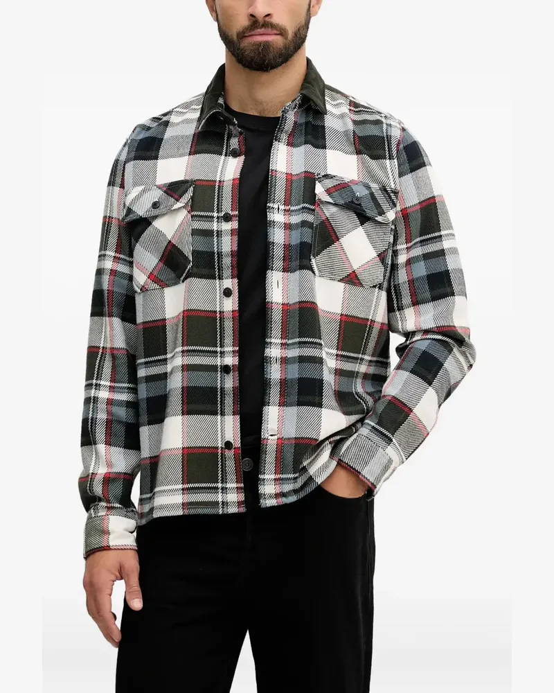 Barbour Grasmoor Langarmshirt mit Karomuster - Weiß Weiß