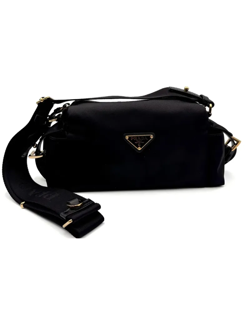 Prada Kleine Explore Tasche aus Nappaleder - Schwarz Schwarz