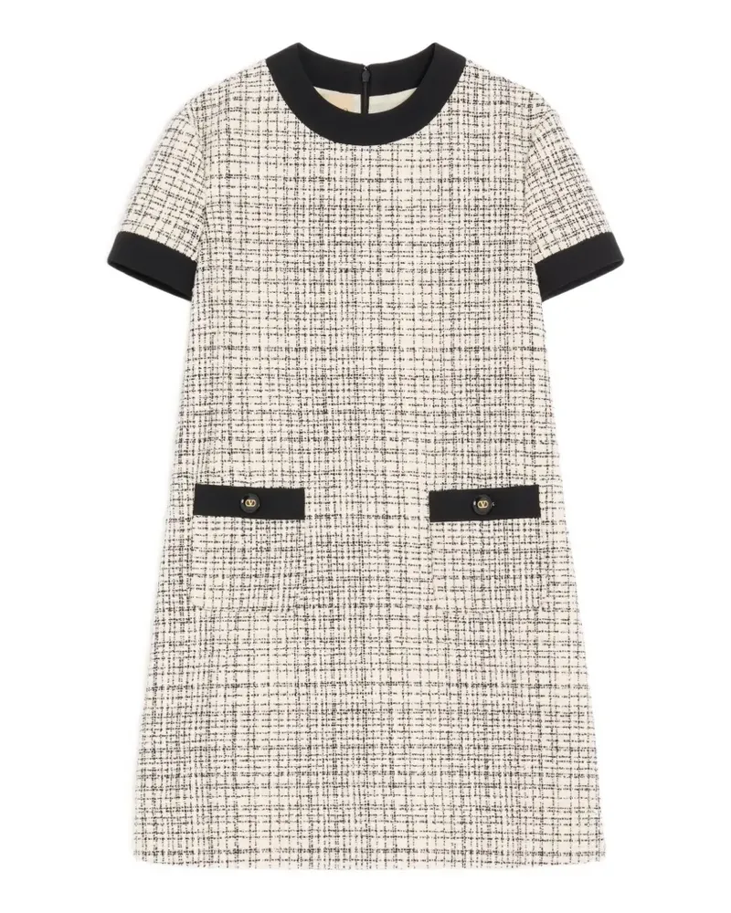 Valentino Garavani short dress in square tweed - Nude Nude