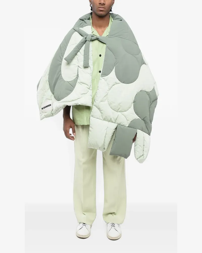 Jil Sander logo-patsh padded stole - Grün Grün