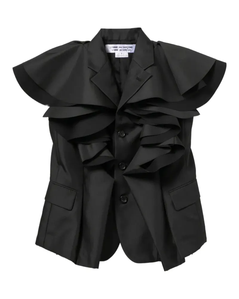 Comme des Garçons Gerüschter Mantel - Schwarz Schwarz