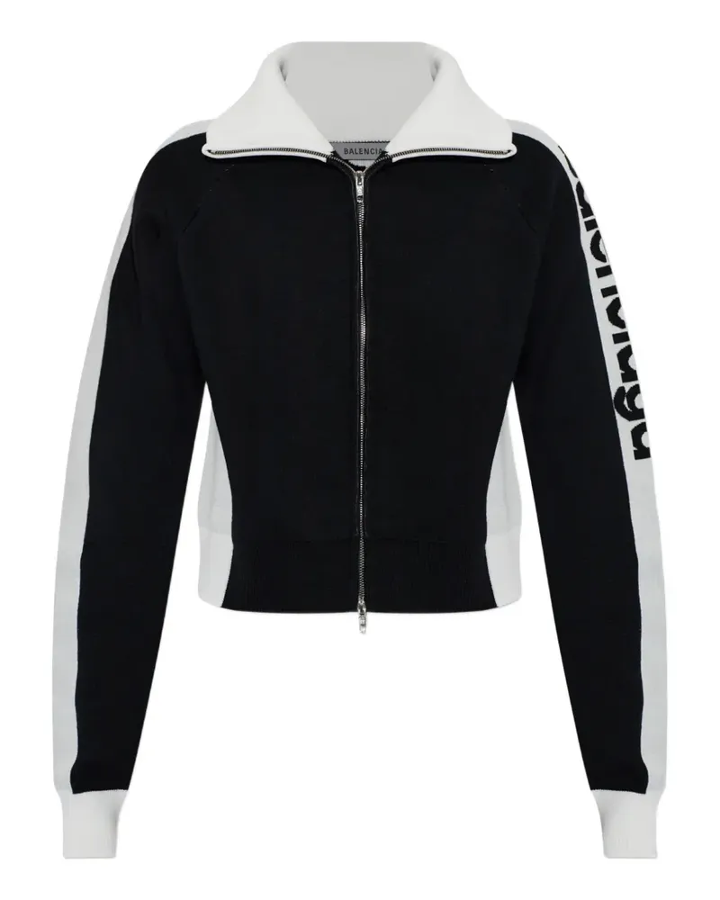 Balenciaga Cardigan mit Intarsien-Logo - Schwarz Schwarz