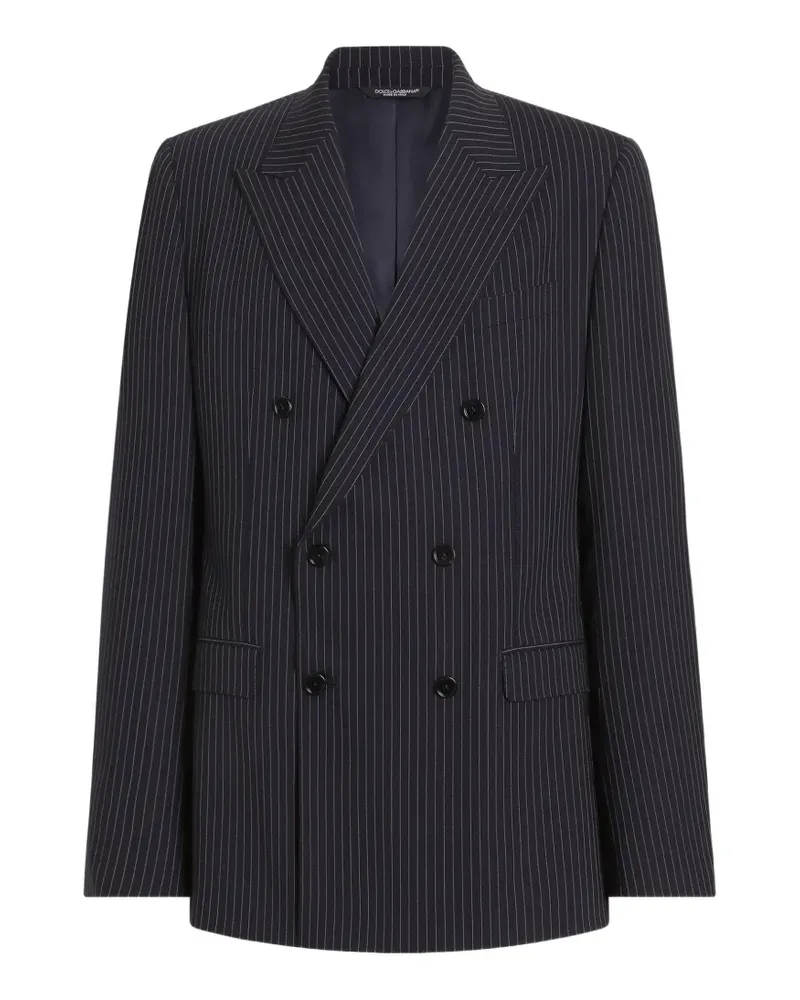 Dolce & Gabbana Leichte Martini Jacke mit Nadelstreifen - Blau Blau