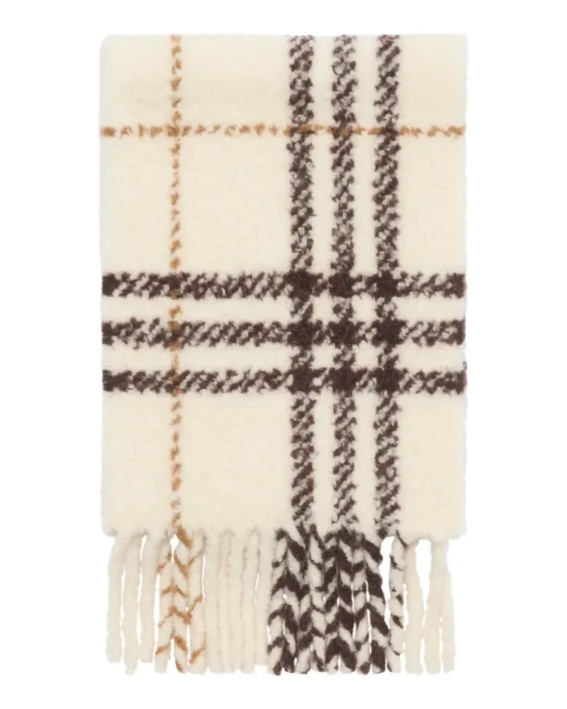 Burberry Check alpaca wool blend bouclé scarf - Nude Nude