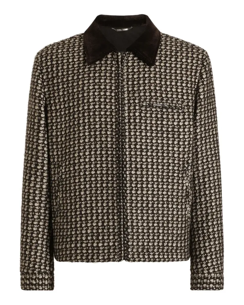 Dolce & Gabbana Jacke mit Hahnentrittmuster - Braun Braun