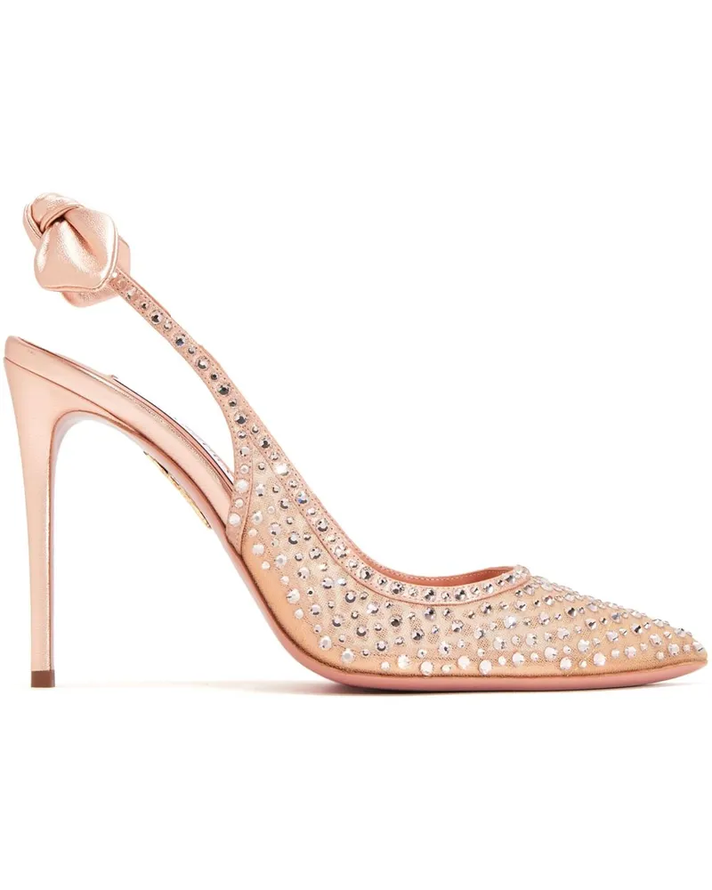 Aquazzura Pumps mit Kristallen 85mm - Nude Nude