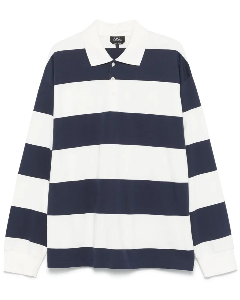 A.P.C. Gestreiftes Poloshirt - Blau Blau
