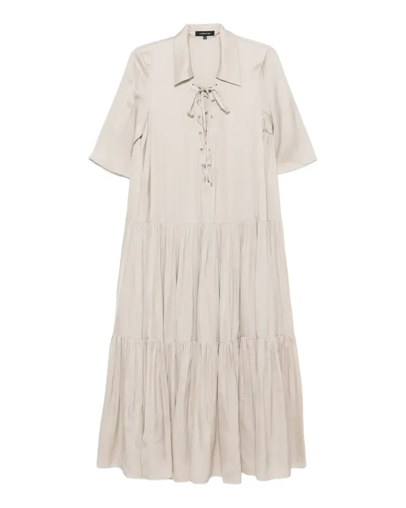 Barbara Bui tiered lace-up midi dress - Nude Nude