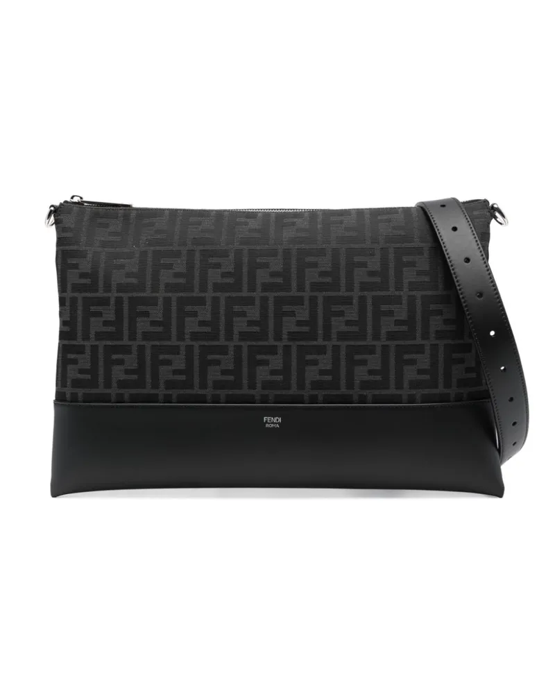 Fendi Clutch aus FF-Jacquard - Schwarz Schwarz