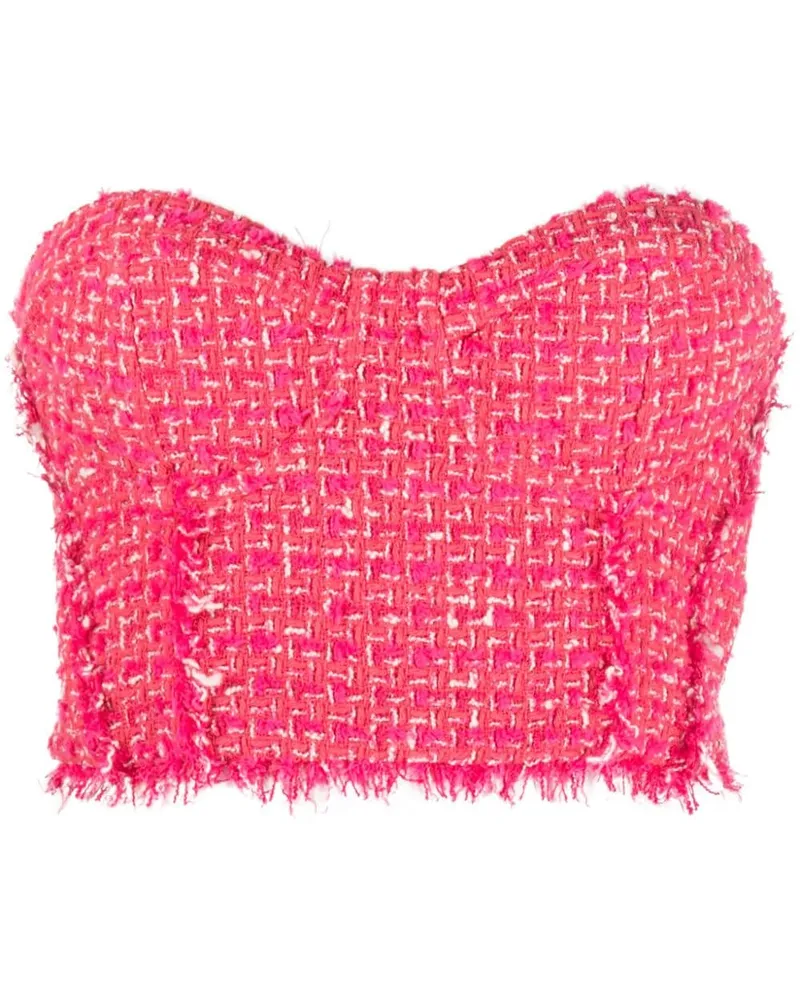 Patrizia Pepe Bustier-Top mit Fransen - Rosa Rosa