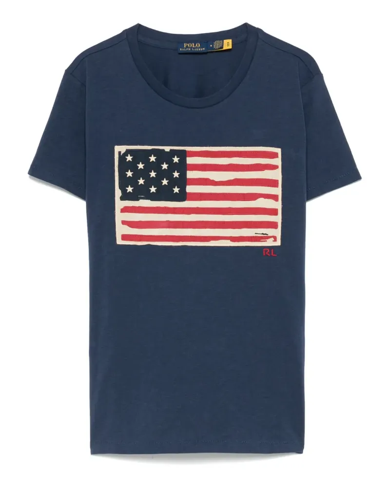 Ralph Lauren T-Shirt mit Flaggenapplikation - Blau Blau