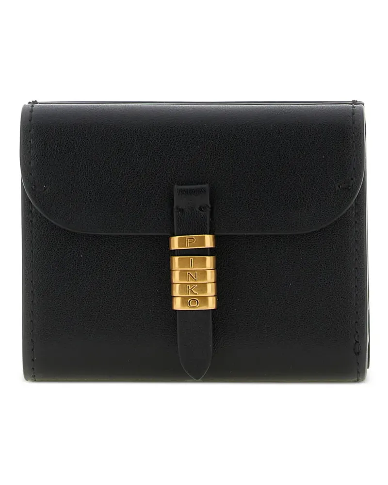 Pinko Saddle metal rings leather wallet - Schwarz Schwarz