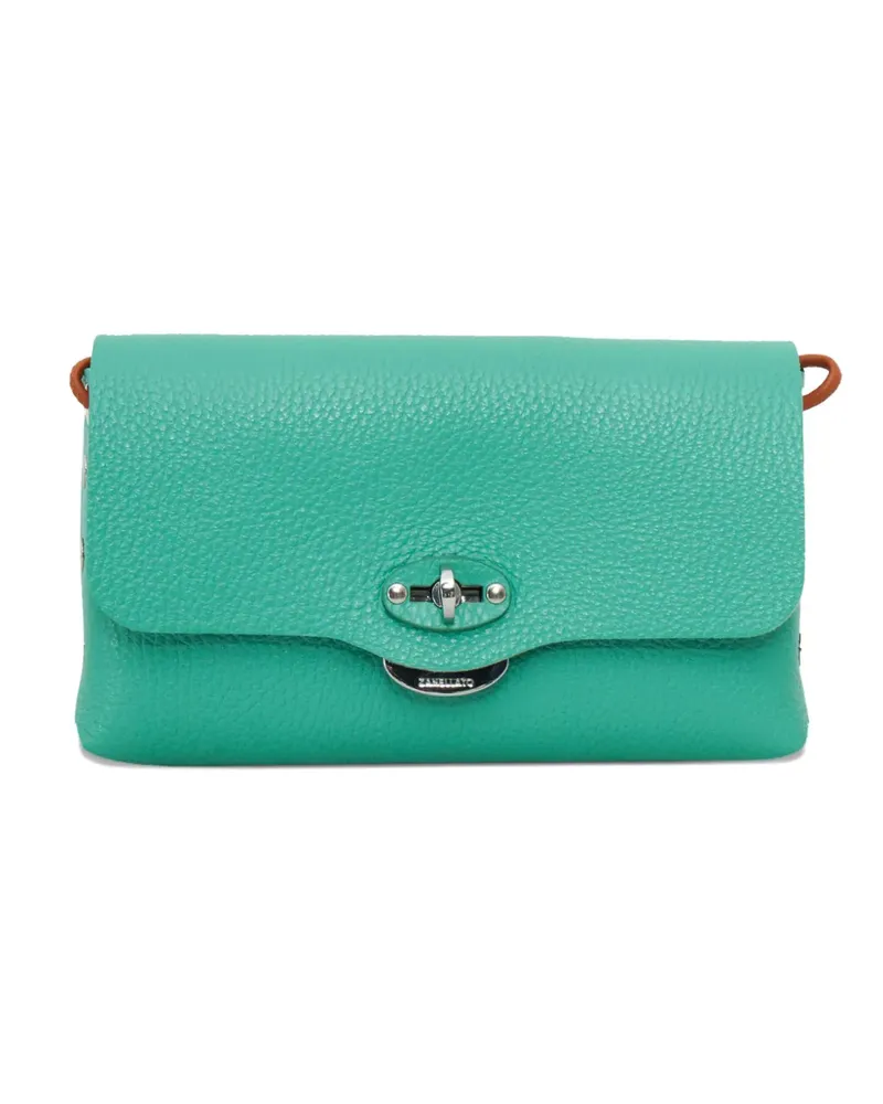 Zanellato Postina Schultertasche mit Kuvertform - Grün Grün