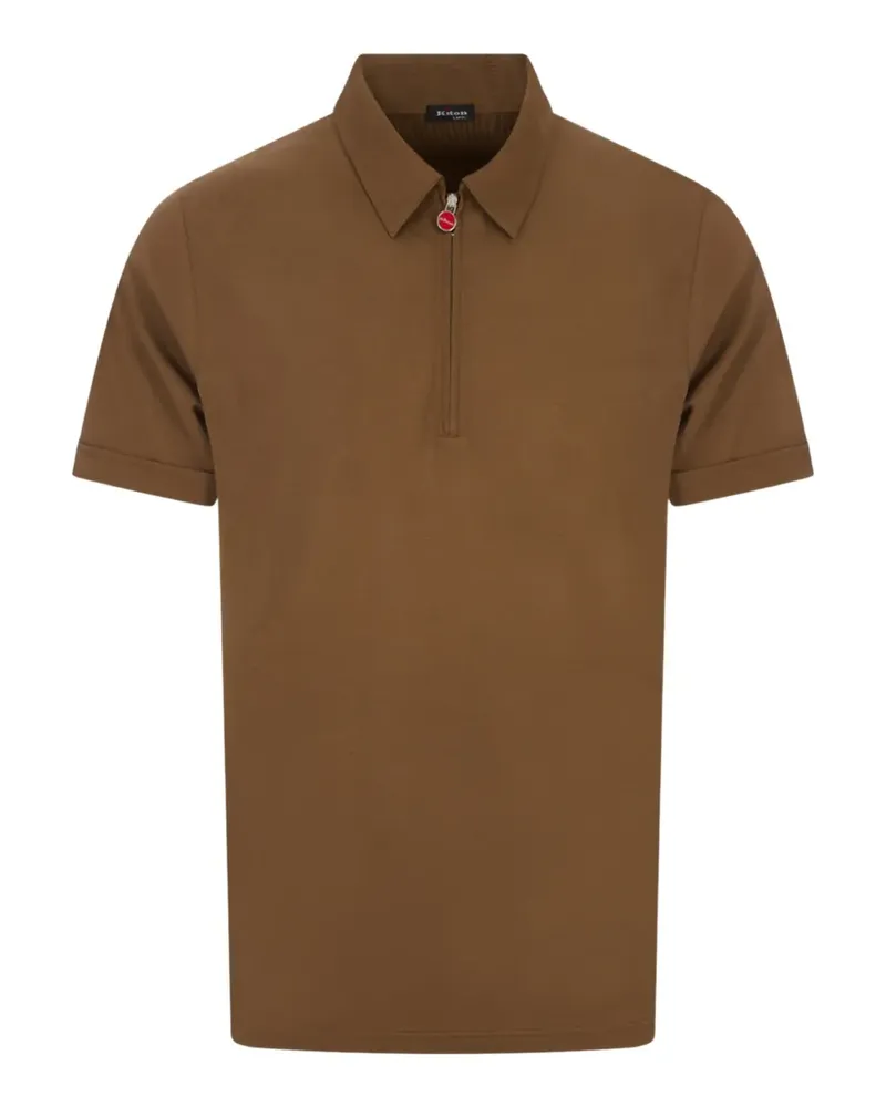 Kiton zip-up piqué polo shirt - Braun Braun