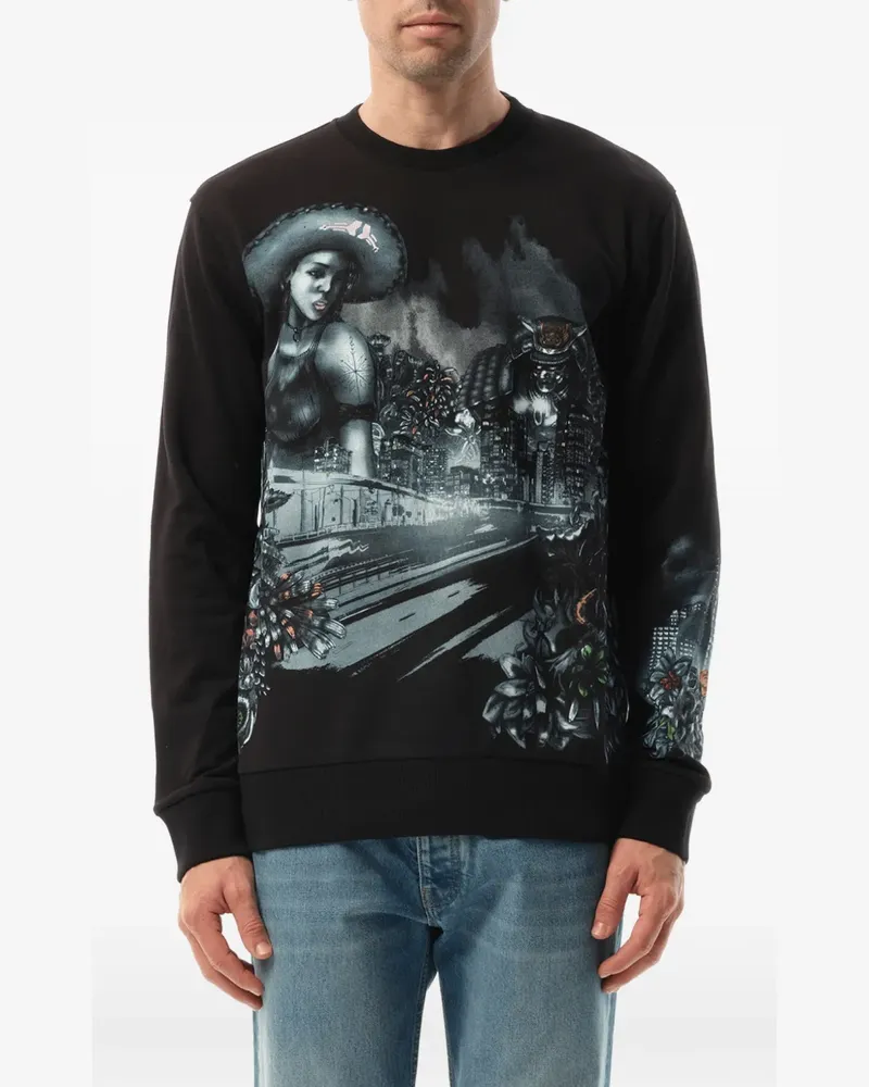 Lanvin Lonely graphic-print hoodie - Schwarz Schwarz