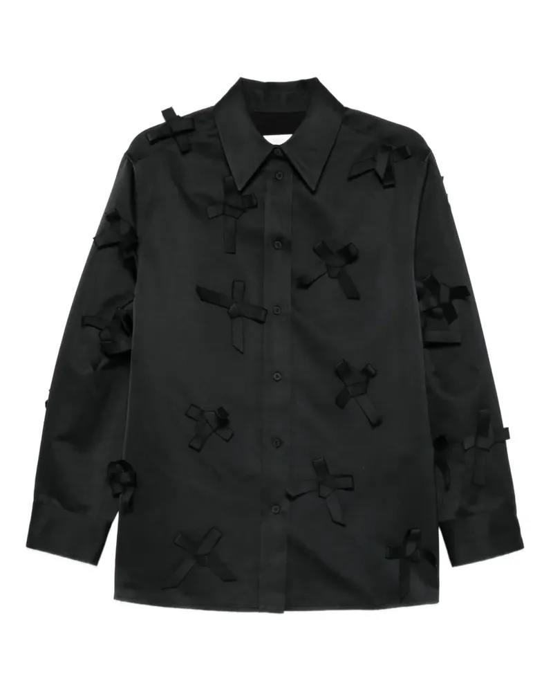 Jil Sander Hemd mit Schleife - Schwarz Schwarz