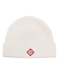 Casablanca Paris Beanie mit Logo-Patch Nude