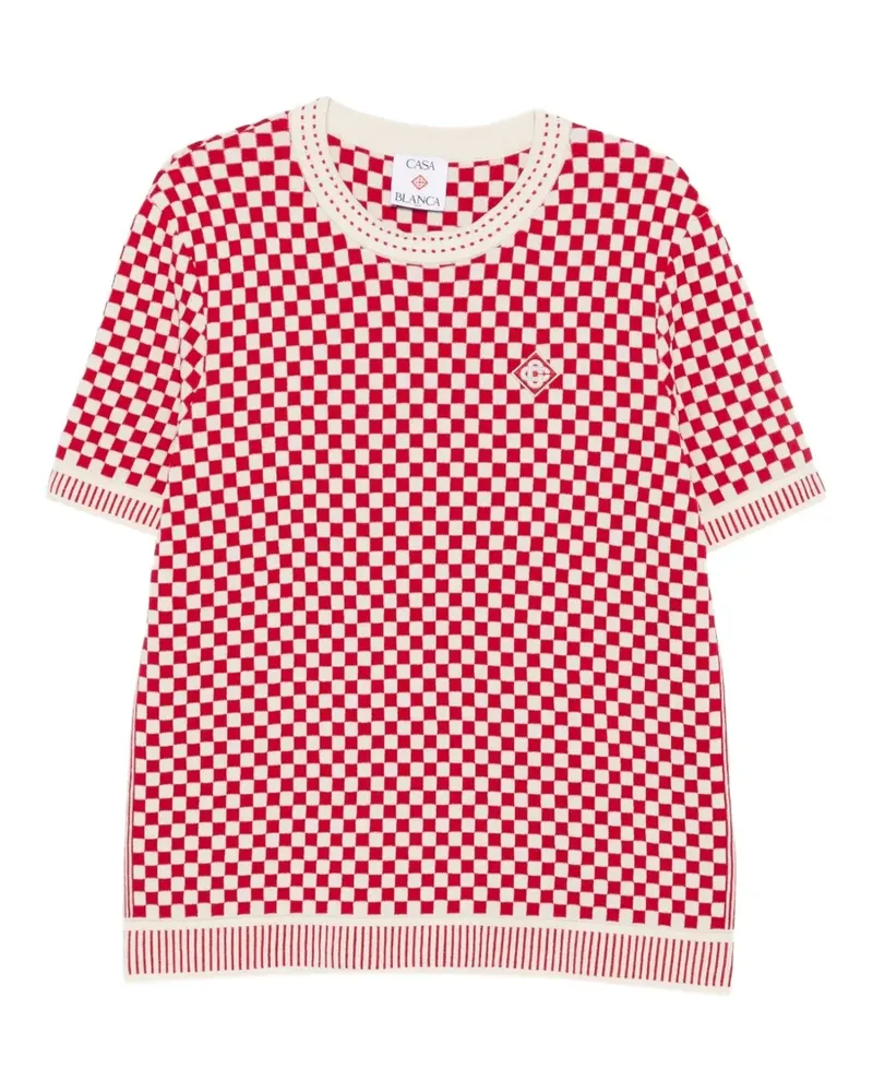 Casablanca Paris Pullover mit Schachbrettmuster - Rot Rot