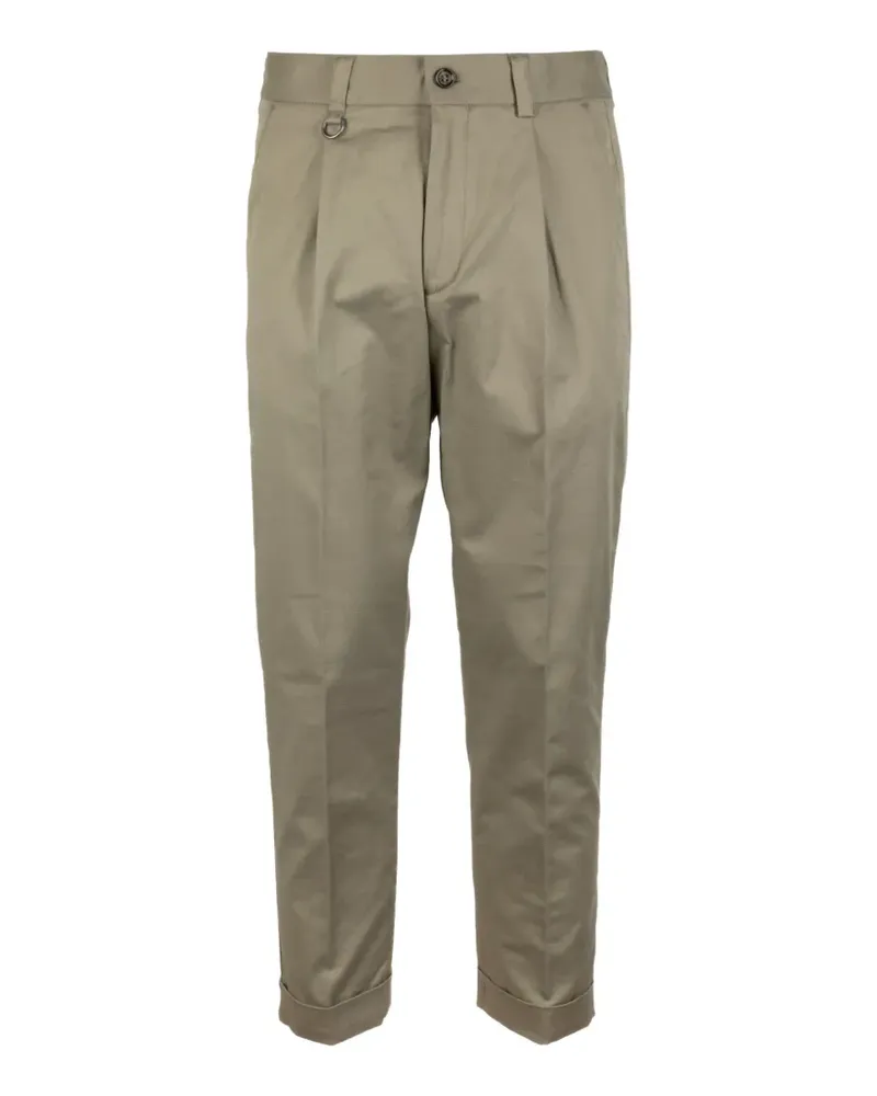 Paolo Pecora Milano pleated turn-up trousers - Grün Grün