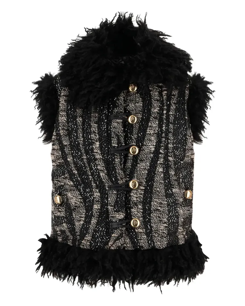 Emilio Pucci fur-trim button jacket - Schwarz Schwarz
