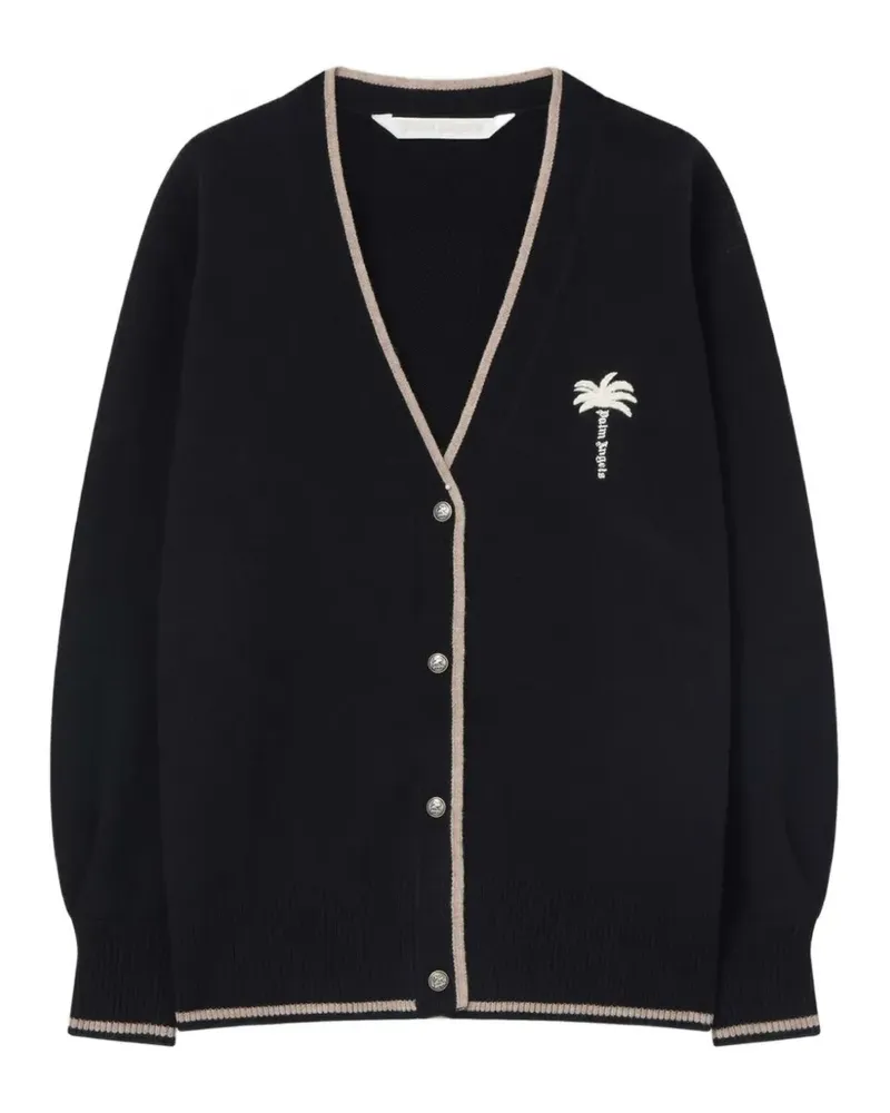 Palm Angels Cardigan mit Palmen-Stickerei - Schwarz Schwarz