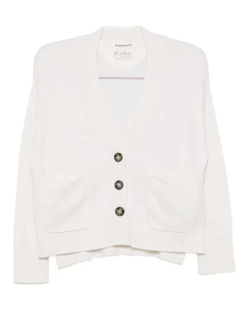 Purotatto button-up patch-pocket cardigan - Weiß Weiß