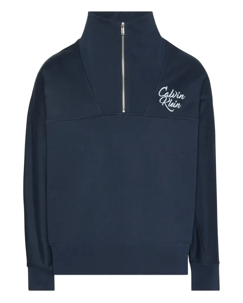 Calvin Klein Sweatshirt mit Logo-Stickerei - Blau Blau
