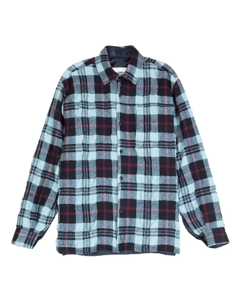 Costumein Wattiertes Ethan Hemd mit Karo - Blau Blau