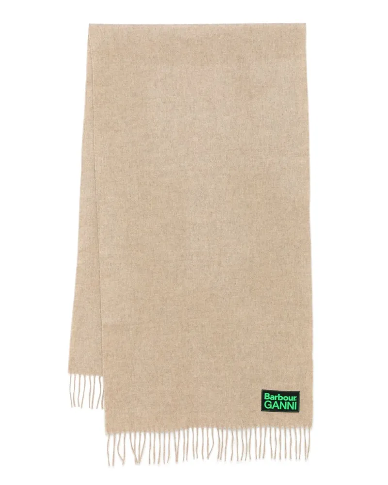 Barbour x Ganni Schal aus Wolle - Braun Braun