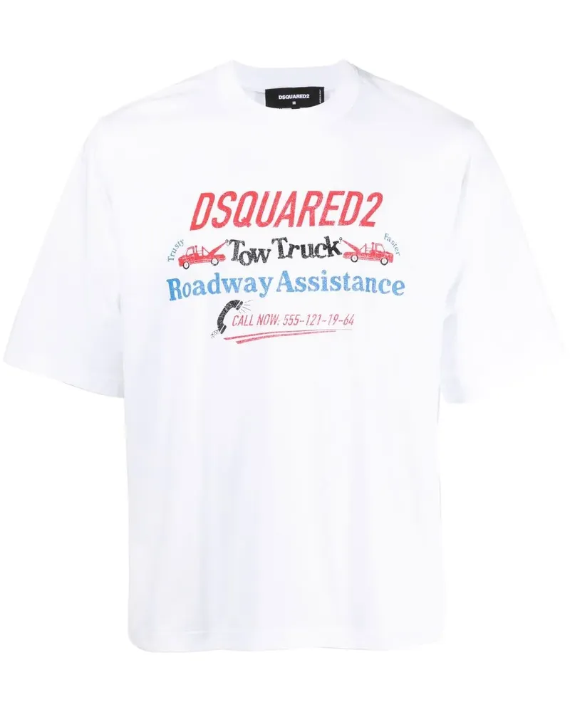 Dsquared2 T-Shirt mit Logo-Print - Weiß Weiß