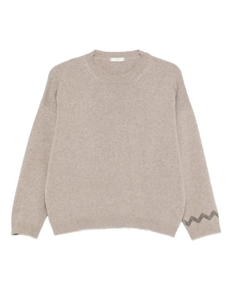 PANICALE Cashmere Pullover mit überschnittenen Schultern - Nude Nude
